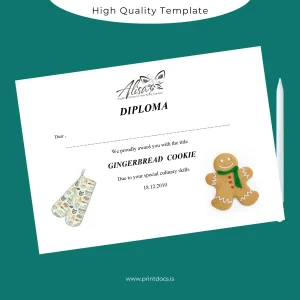 Printable Turkey Alisa English Center for Very Young Learners Culinary Diploma Image Preview - PrintDocs