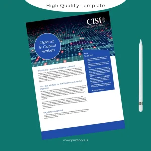 Printable UK Chartered Institute for Securities and Investment Diploma in Capital Markets Image Preview - PrintDocs