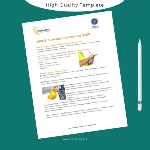 Printable UK Corporate Safety Solutions Pvt Ltd NEBOSH International Diploma Image Preview - PrintDocs