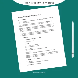 Printable UK Diploma in Medieval Astrology Template Image Preview - PrintDocs