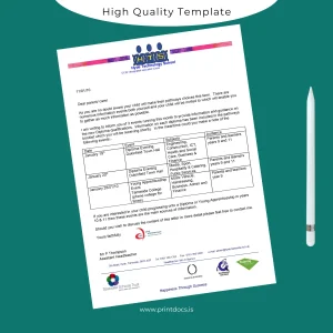 Printable UK Hyde Technology School Diploma Letter Template Image Preview - PrintDocs