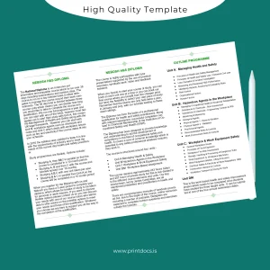 Printable UK NEBOSH National Diploma in Occupational Safety and Health Image Preview - PrintDocs