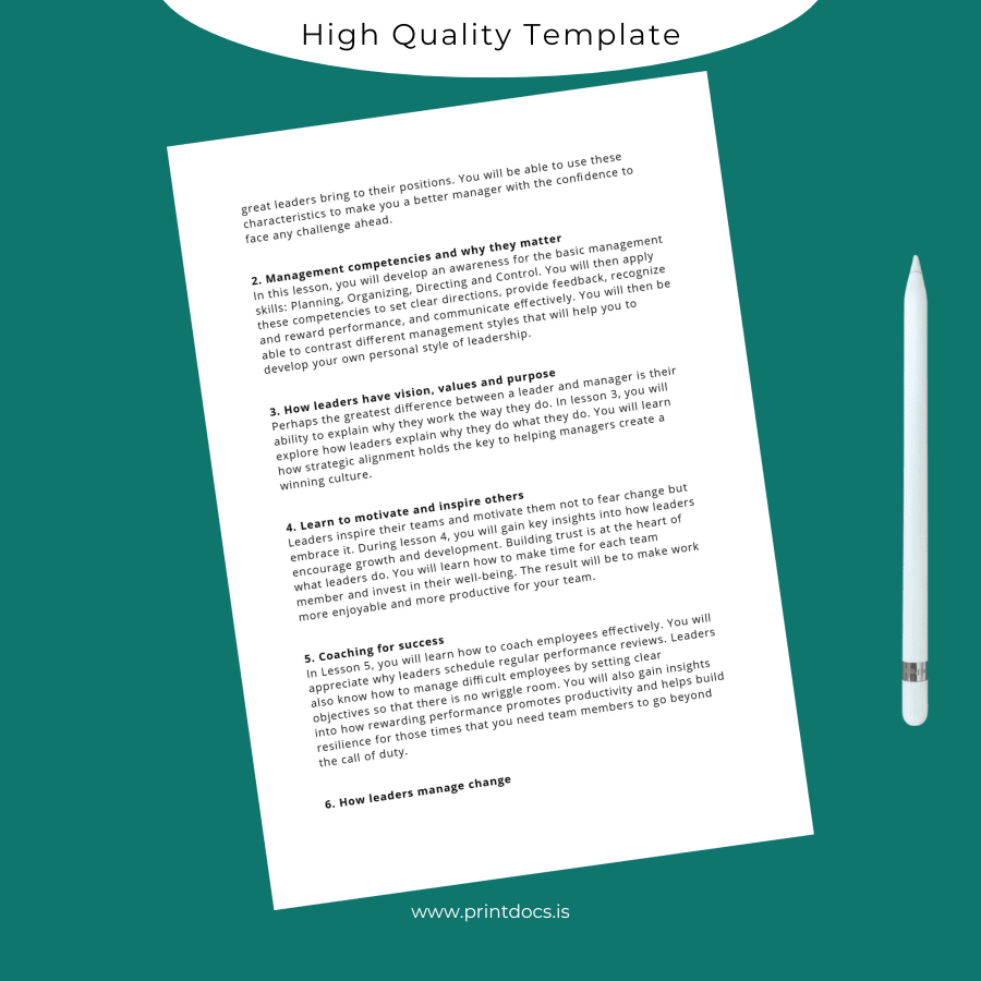 Printable UK Shaw Academy Diploma in Leadership Management Template page 2 Image Preview - PrintDocs