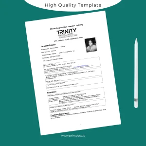 Printable UK Trinity College London LTCL Diploma in TESOL Image Preview - PrintDocs