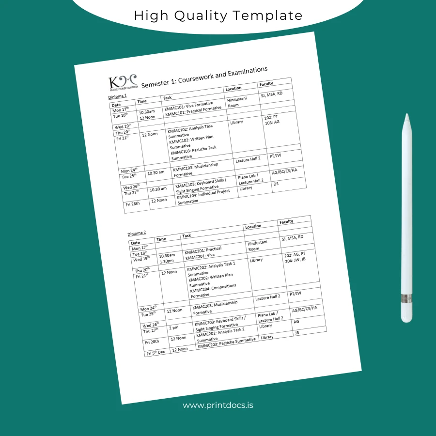 Printable UK University of Music Diploma Template Image Preview - PrintDocs