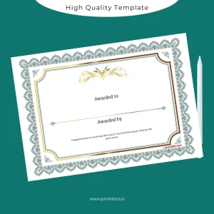 Printable USA Award Certificate Template Image Preview - PrintDocs