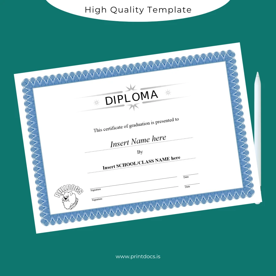 Printable USA Bulldog Diploma Template Image Preview - PrintDocs