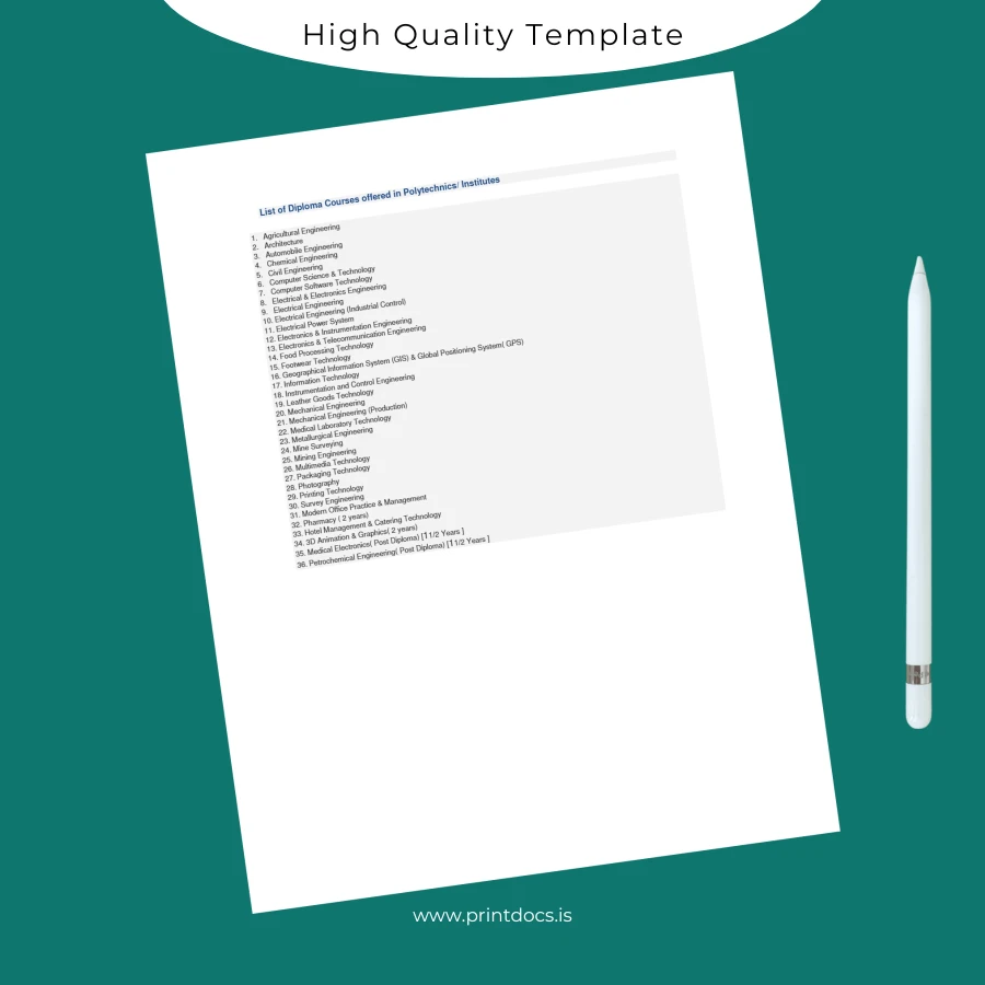 Printable USA Polytechnics and Institutes Diploma Template Image Preview - PrintDocs