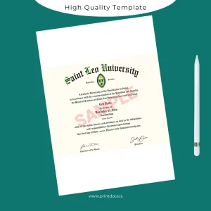 Printable USA Saint Leo University Bachelor of Arts Accounting Template Image Preview - PrintDocs