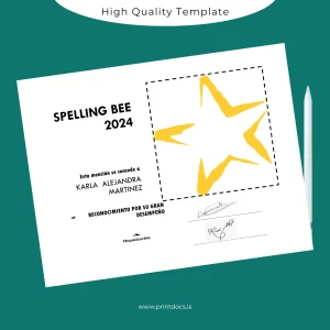 Printable USA Spelling Bee Diploma Template Image Preview - PrintDocs