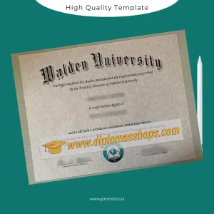 Printable USA Walden University Degree Certificate Template Image Preview - PrintDocs