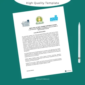 Printable Uganda Case Western Reserve University Diploma in Nursing Image Preview - PrintDocs