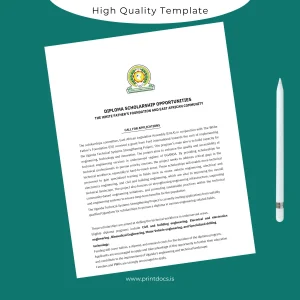Printable Uganda White Father's Foundation Technical Diploma Template Image Preview - PrintDocs