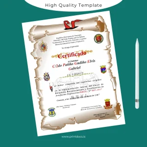 Printable Venezuela Bryl Course Certificate Image Preview - PrintDocs