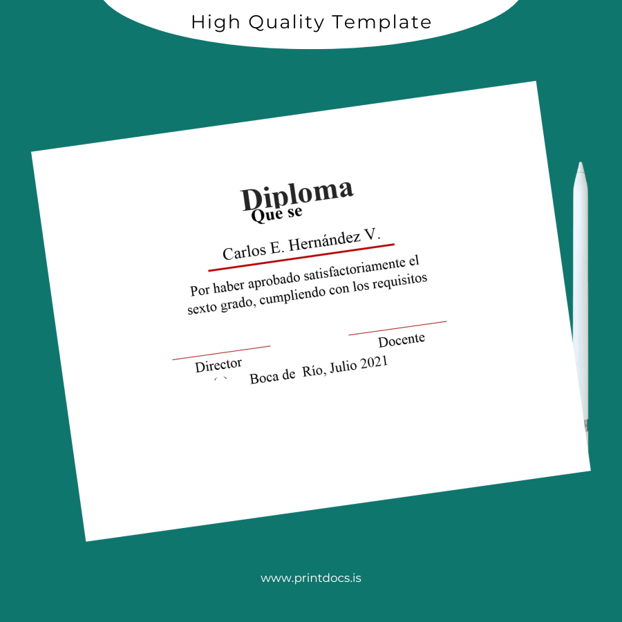 Printable Venezuela E. B. N. B. Monseñor Nicolás Eugenio Navarro Diploma page 2 Image Preview - PrintDocs